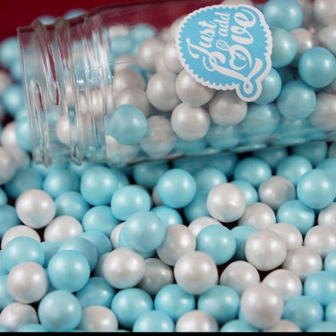 Sprinkles E Pérolas - Pérolas Chocolate Azul & Pérola - 65g